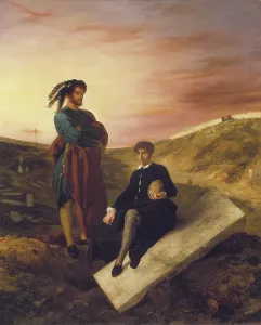 Loyalty Prints: Hamlet and Horatio at the Cemetery, 1835. Creator: Eugene Delacroix