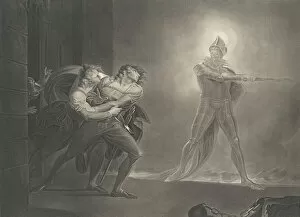 Henry Fuseli Gallery: Hamlet, Horatio, Marcellus and the Ghost (Shakespeare, Haml