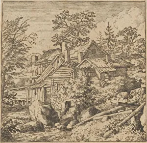 Allart Van Prints: The Hamlet on the Mountain Side, mid-17th century. mid-17th century