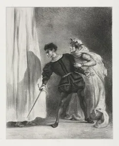 1798 1863 Prints: Hamlet: The Murder of Polonius, 1834. Creator: Eugene Delacroix (French, 1798-1863)