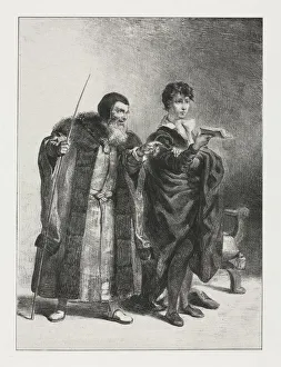 1798 1863 Prints: Hamlet: Polonius and Hamlet, 1834. Creator: Eugene Delacroix (French, 1798-1863)