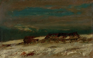 Hamlet Prints: Hamlet in a Winter Landscape, 1890-1900. Creator: Ladislav Mednyanszky