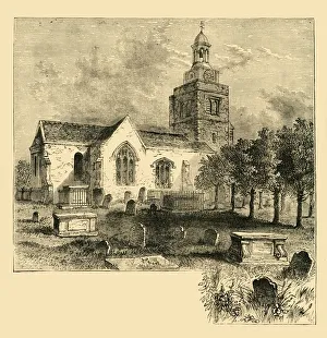 Hammersmith Parish Church, in 1820, (c1878). Creator: Unknown Hammersmith Parish Church, in 1820, (c1878). Creator: Unknown