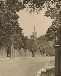 Hampstead Church from Between the Leafy Walls of Frognal Lane, c1935. Creator: Donald McLeish