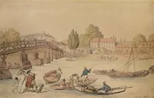 Bemrose And Sons Gallery: Hampton Bridge, 1800. Artist: Thomas Rowlandson