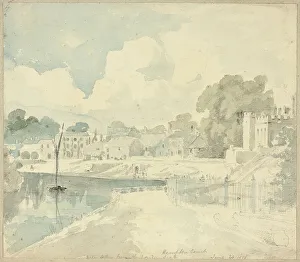 Hampton Court Prints: Hampton Court View taken from the Garden Seat, n.d. Creator: Henry Edridge