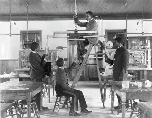 Weights Prints: Hampton Institute, Va. 1899 - Classroom scenes - testing combined draught of animals