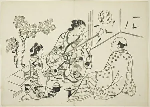 Shamisen Prints: The Hana-no-en Chapter from The Tale of Genji'(Genji Hana-no-en)