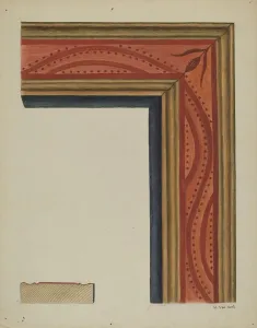 Van Voris Cordon Vera Prints: Hand-carved Picture Frame River of Life'Motif, c. 1938. Creator: Vera Van Voris