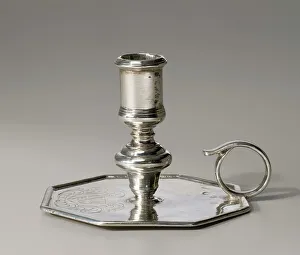 Silverware Prints: Hand Or Chamber Candlestick, 1693/94. Creator: Joseph Ward