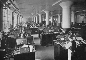 Composition Prints: Hand composition room, Metropolitan Life Insurance Company