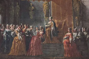 Philip V Prints: The hand kissing ceremony at the court of Queen Elisabetta Farnese