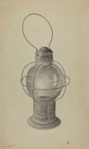 Lighting Device Prints: Hand Lantern, c. 1938. Creator: Amelia Tuccio