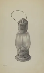 Lighting Device Prints: Hand Lantern, c. 1938. Creator: Amelia Tuccio