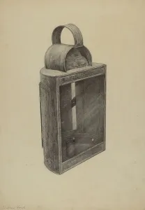 Graphite On Paper Prints: Hand Lantern, c. 1938. Creator: Samuel W. Ford