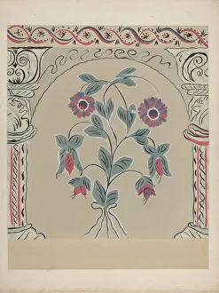 Hand Painted Prints: Hand Painted Wall, c. 1939. Creator: Martin Partyka