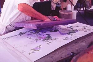 Handmade Gallery: Hand-Printing of Wallpaper (Sandersons, London), 20th century. Artist: Sandersons