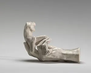 Plaster Prints: Hand of Rodin with a Female Figure, 1917. Creator: Auguste Rodin
