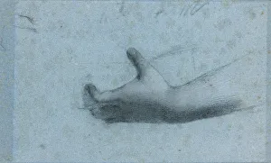 Black And White Chalk Prints: Hand Study
