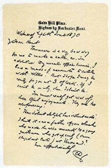Images Dated 10th October 2006: A hand-written letter, 1870 (1899)