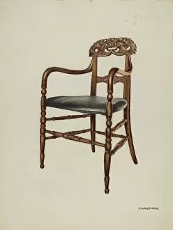Wood Carving Gallery: Handcarved Chair, 1937. Creator: Florence Hastings