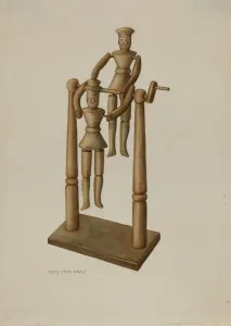 Handmade Prints: Handcarved Toy, c. 1939. Creator: Betty Jean Davis