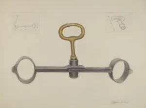 Joint Prints: Handcuffs with One Key, c. 1936. Creator: Cornelius Frazier