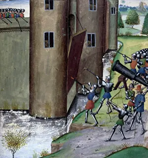 Bowman Prints: Handguns in use at a siege, c1470. Creator: Unknown