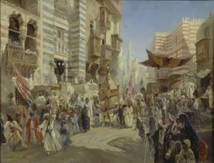 The Handing over of the Sacred Carpet in Cairo, 1876. Artist: Makovsky, Konstantin Yegorovich (1839-1915) The Handing over of the Sacred Carpet in Cairo, 1876. Artist: Makovsky, Konstantin Yegorovich (1839-1915)