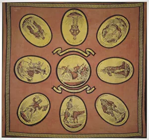 Sir John Key Prints: Handkerchief commemorating several events in the mayoralty of Alderman Sir John Key, 1831