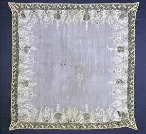 Linen Collection: Handkerchief, England, 18th century. Creator: Unknown