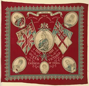 Patriotic Collection: Handkerchief, England, c. 1897. Creator: Unknown
