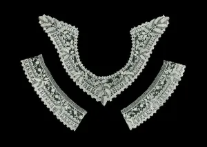 Handkerchief, Fragment of a Border, Collar, Two Cuffs, Belgium, 1880 / 90s