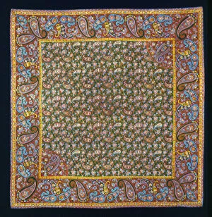 Alsace France Collection: Handkerchief, France, c. 1830. Creator: Unknown