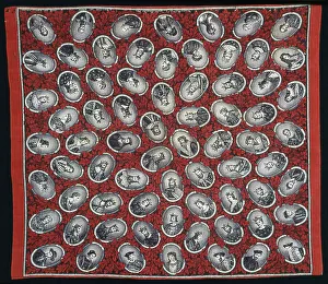 Cotton Plain Weave Prints: Handkerchief, Rouen, 1830/48. Creator: Raimond Laverdin