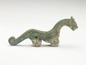 Tiger Collection: Handle of a ritual vessel (fragment), Zhou dynasty, ca. 1050-221 BCE. Creator: Unknown