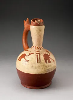 Handle Spout Jug with Fineline Bird Motifs, 100 B. C. / A. D. 500. Creator: Unknown