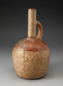 Handle Spout Jug with Relief Depicting Skeletal Musicians Dancing, 100 B.C./A.D. 500 Handle Spout Jug with Relief Depicting Skeletal Musicians Dancing, 100 B.C./A.D. 500