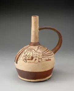 Handle Spout Vessel with Fineline Bird Motifs, 100 B. C. / A. D. 500. Creator: Unknown