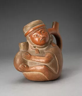 Andean Gallery: Handle Spout Vessel in the Form of a Monkey Holding a Jar, 100 B.C. / A.D. 500