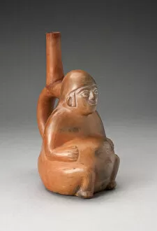 Handle Spout Vessel in the Form of a Seated Pregnant Woman, 100 B.C./A.D. 500