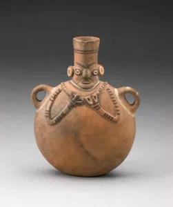 Handled Flask Depicting Abstract Figure, A. D. 500 / 800. Creator: Unknown