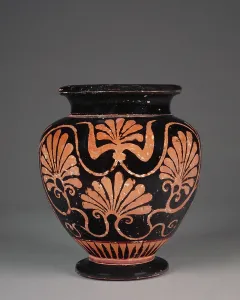 Floral Motif Prints: Handleless Stamnos in Attic Six Technique, late 6th century BC. Creator: Unknown