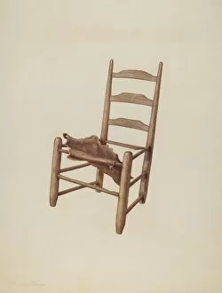 Handmade Gallery: Handmade Chair - Rawhide Seat, c. 1939. Creator: Manuel G. Runyan