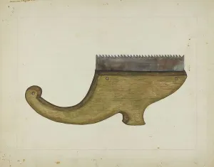 Hand Made Prints: Handmade Saw, c. 1937. Creator: Evelyn Bailey