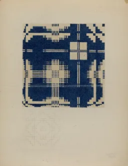 Homespun Prints: Handspun Bedspread, c. 1937. Creator: Julie C Brush