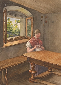 1840 Prints: At handwork, 1839-1844. Creator: Karoly Lajos Libay