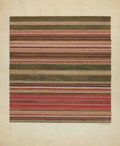 Stitching Prints: Handwoven Carpet, c. 1936. Creator: Jules Lefevere