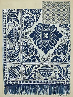 Fringe Prints: Handwoven Coverlet, 1936. Creator: Hazel Sheckler