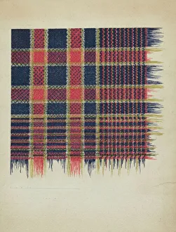Tassels Prints: Handwoven Coverlet, c. 1936. Creator: Dorothy Lacey